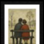 Couple On A Bench Lowry Style Framed Art, thumbnail 2 of 2