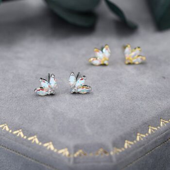 Mystic Ab Cz Marquise Crown Stud Earrings, 8 of 12