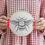 Bee Embroidery Hoop Kit, thumbnail 3 of 11