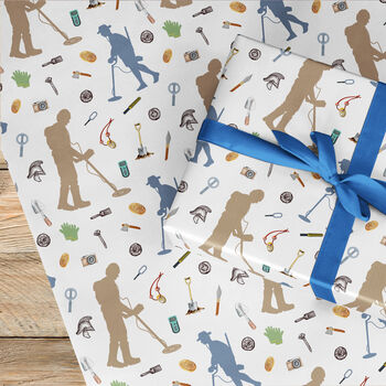 Metal Detector Gift Wrapping Paper Roll Or Folded, 2 of 2