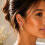 Organic Square Charm Gold Plated Silver Huggie Hoop Earrings, thumbnail 1 of 8