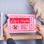 Personalised Couples Ticket Sign, thumbnail 1 of 6