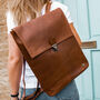 Personalised Leather Backpack 15 Inch Laptop Capacity, thumbnail 1 of 8