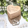 Floral Bouquet Engraved Wooden Heart Wedding Ring Box, thumbnail 2 of 2