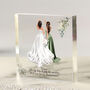 Personalised Bridesmaid Proposal Acrylic Block – Custom Wedding Gift With Name, Message And Dress Options, thumbnail 1 of 5