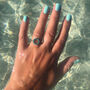 Halo Radiance Turquoise Ring In Silver, thumbnail 3 of 12