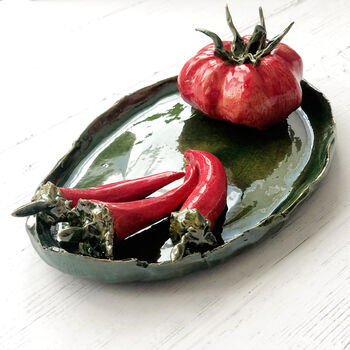Gifts For Cooks: Ceramic Tomato And Chillies Dish, 2 of 3