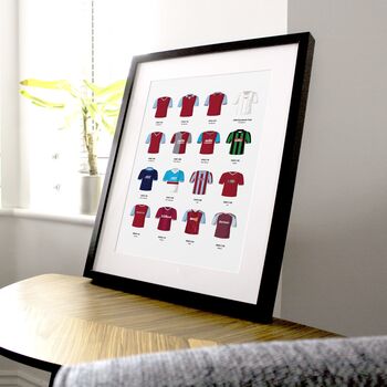 Villa Classic Retro Kits Team Print, 2 of 4