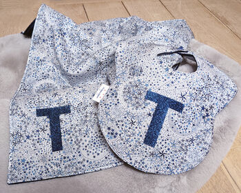 Liberty Starry Fabric Personalised Baby Blanket, 5 of 5
