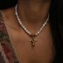 Handmade Baroque Pearl Choker With Angel Pendant, thumbnail 4 of 8