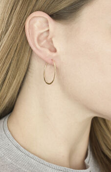 Half Hammered Hoop Earrings In 14k Gold Fill, 5 of 7