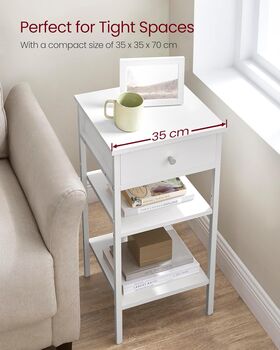 Tall Nightstand Bedside Table With A Drawer, 4 of 8