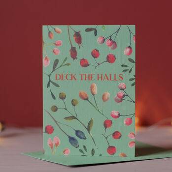 Deck The Halls Vintage Style Botanical Christmas Cards, 3 of 5