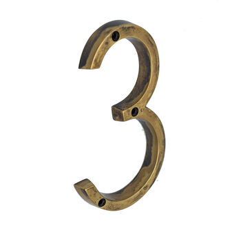 Five Inch Antique Brass House Numbers, 4 of 10