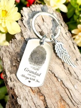 Fingerprint Keyring, Or Hand / Foot / Nose Print, 2 of 2