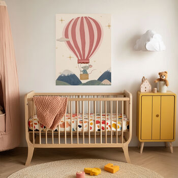 Ballon Riding Mouse Nursery Art Print, 2 of 6