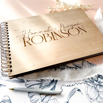 Real Wood Wedding Guest Book Alternative, 4 of 10