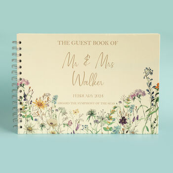 Personalised Wildflowers Wedding Guest Book, 6 of 11