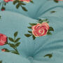 Set Of Two Tie On Blue Rose Seat Pads, thumbnail 3 of 5