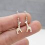 Sterling Silver Giraffe Drop Hook Earrings, thumbnail 4 of 11