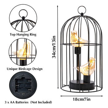 Birdcage Decorative Lamp Battery Operated Cordless, 10 of 10