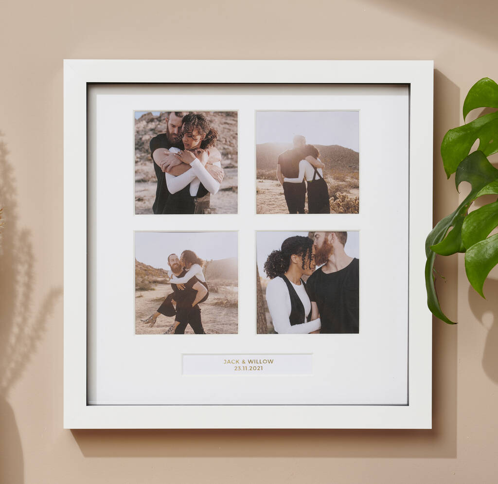 Personalised Gold Foil Four Windows Photo Frame, 1 of 4