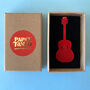 Red Acoustic Guitar Acrylic Brooch, thumbnail 2 of 2