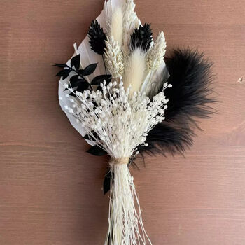 Mini Black And White Dried Flower Bouquet, 2 of 3