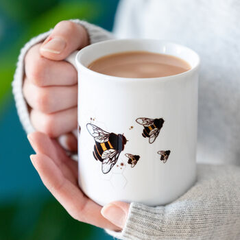 Bumble Bee Mug And Matching Wooden Coaster, 5 of 6