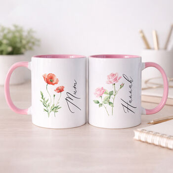 Personalised Birth Month Flower Mug, 3 of 5