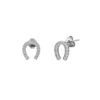 Sterling Silver Horseshoe Stud Earring, 2 of 6