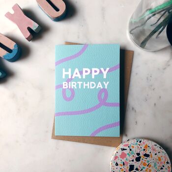 Happy Birthday Turquoise/Purple Card, 3 of 3