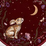 Star Gazing Rabbit Red Embroidered Circle Bag, thumbnail 3 of 7