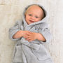 Personalised Soft Baby/Child's Dressing Gown In Grey, thumbnail 2 of 9