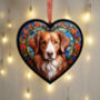 Nova Scotia Duck Tolling Retriever Stained Glass Effect Heart Suncatcher, thumbnail 2 of 5