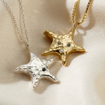 Confetti Birthstone Chunky Star Necklace, 6 of 9