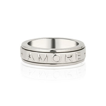 Amore Sterling Silver Spinning Ring, 5 of 12