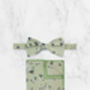 Wedding Handmade Cotton Floral Print Tie In Light Green, thumbnail 3 of 8