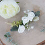 Cream And Sage Green Bridal Flower Comb, thumbnail 2 of 8