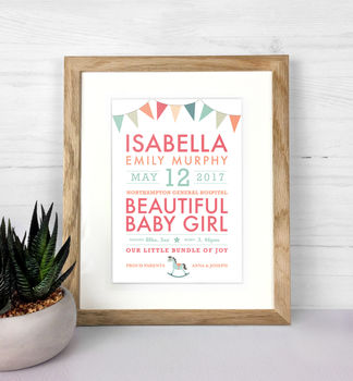 Personalised Baby Details Print, 3 of 10