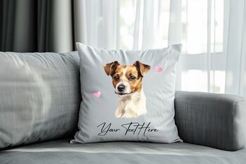 Personalised Jack Russell Terrier Hearts Cushion Cover Gift, 2 of 2