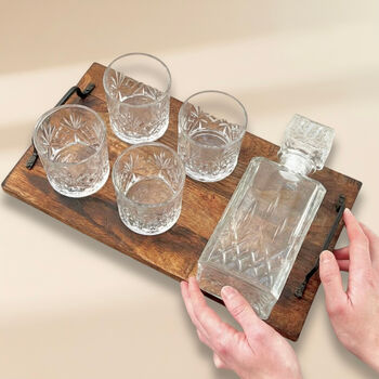 Glass Whiskey Decanter With Glasses Gift For Him, 9 of 9