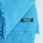 Turquoise Blue Cashmere Scarf, thumbnail 4 of 4