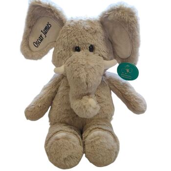 Personalised Snuggly Plush Baby Elephant Soft Toy, 2 of 6