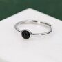 Sterling Silver Minimalist Genuine Black Onyx Ring, thumbnail 1 of 10