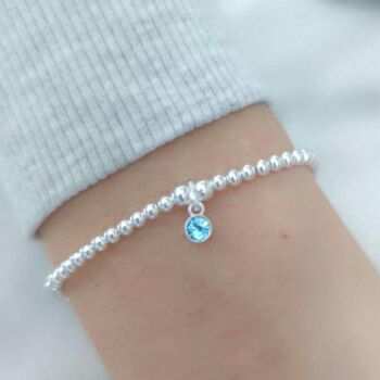 Sterling Silver March Birthstone Bracelet, 2 of 7
