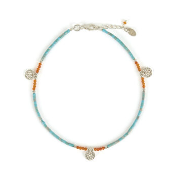 Istanbul Turquoise And Lapis Lazuli Silver Anklet, 6 of 11