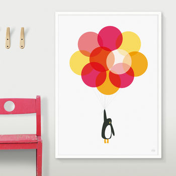 Mr Penguin Balloons Print, 5 of 11