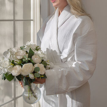 Waffle Style Bathrobe With Star Sign Design, 10 of 12