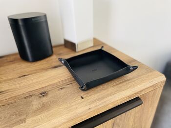Personalised Black Leather Desk Accessories Tray, 12 of 12